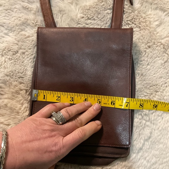 Dries Van Noten Crossbody Small Bag Leather Brown Canvas Brass Inside Hook - Picture 11 of 12